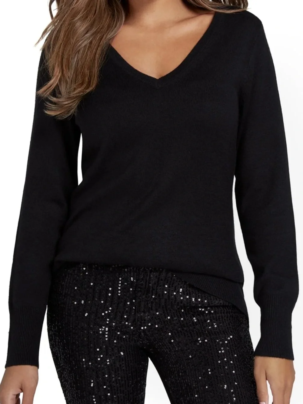 New York & Company | Black Essential V-Neck Sweater